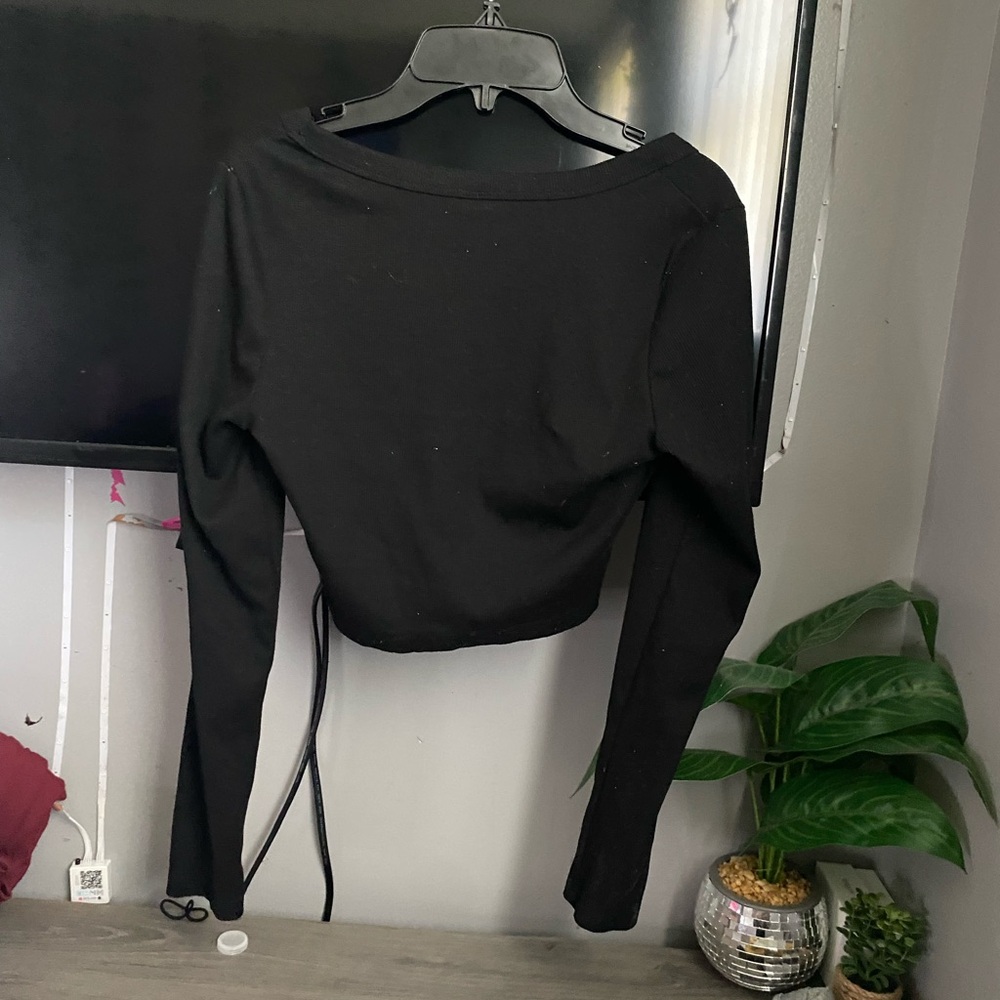 Target Black Long Sleeve Crop Top